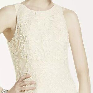 Oleg Cassini ivory/champagne size 8 wedding dress